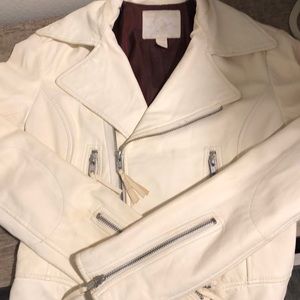 True Religion Brand Genuine Leather Cream Jacket